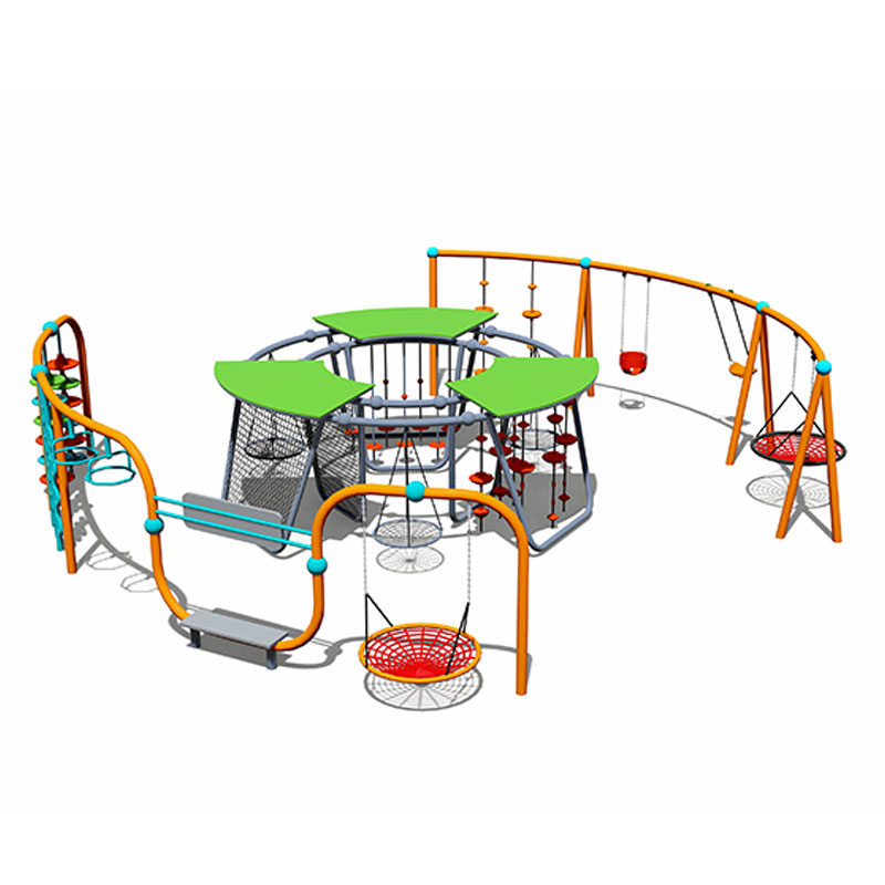 Outdoor Multi-Functional Swing Set with Climbing Function for Kids