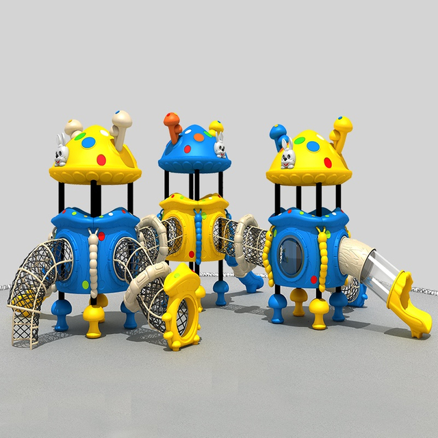 Interactive Mushroom Slide with Climbing Features for Parks