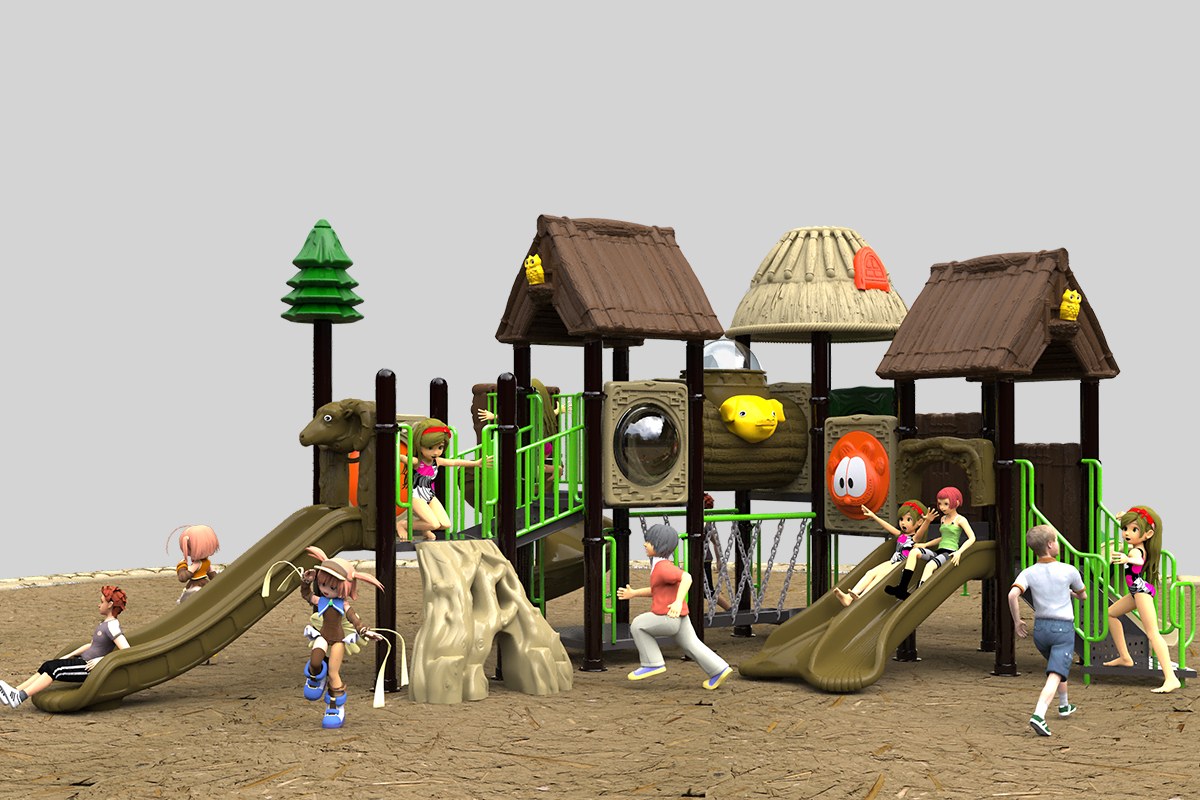 Modular outdoor slide playground equipment (1)