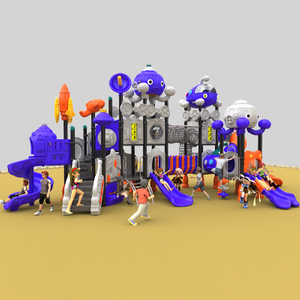 Safe Outdoor Playground Featuring Playground Slide with Rockets