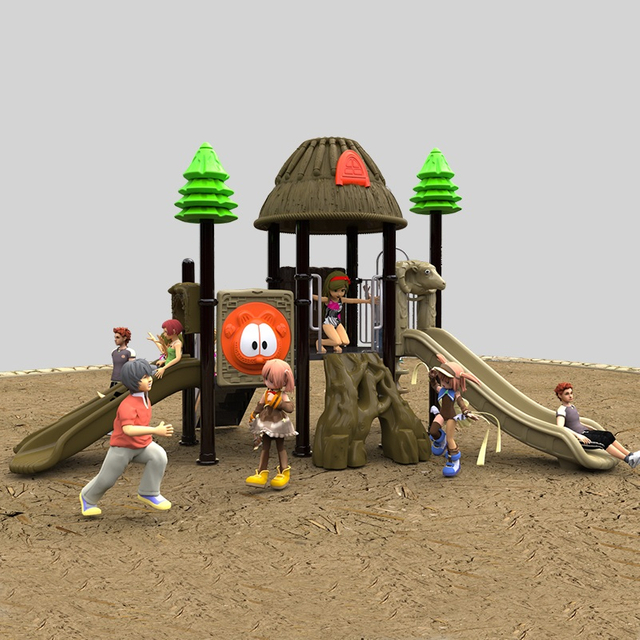 Interactive Outdoor Playground Slide with Climbing Features