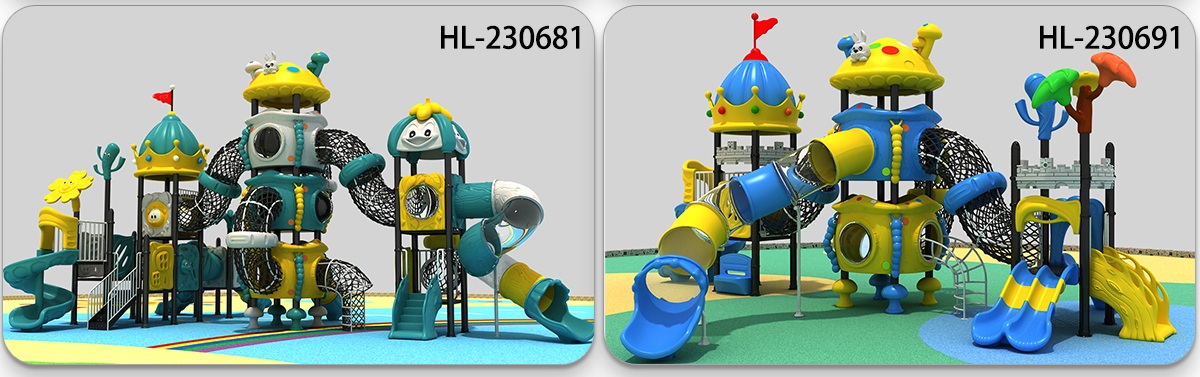 Durable HDPE Plastic Playground Slides (1)