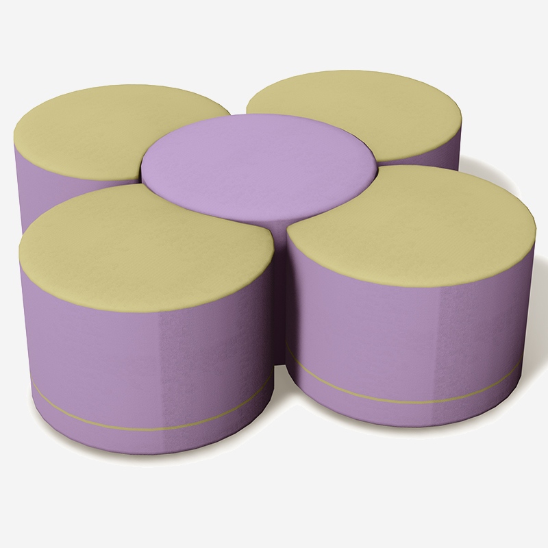 Flower-Shaped Modular Indoor Soft Play Stools 