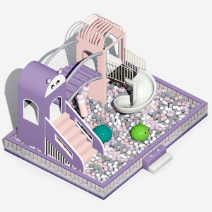 Hippo-Themed Custom Indoor Soft Play Area Equipment 