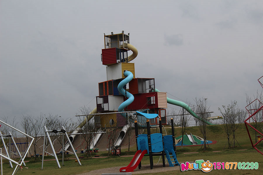 Non-standard amusement + container amusement + children's playground equipment + stainless steel slide (82)