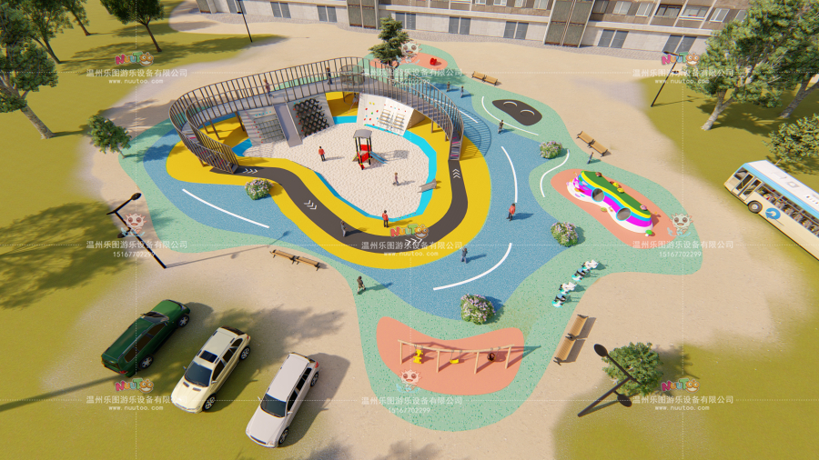 Which materials have outdoor children's slides