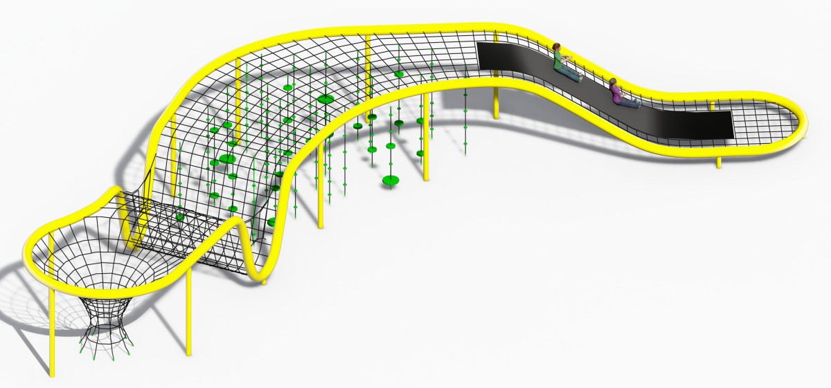 Panoramic display of Outdoor Spider Net Soft Climbing Set-4