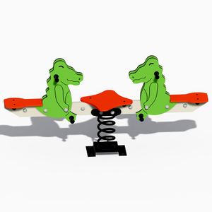 Crocodile-Themed Double-Seat Spring Seesaws
