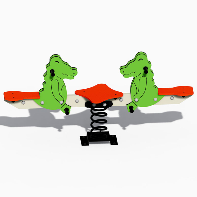 Crocodile-Themed Double-Seat Spring Seesaws