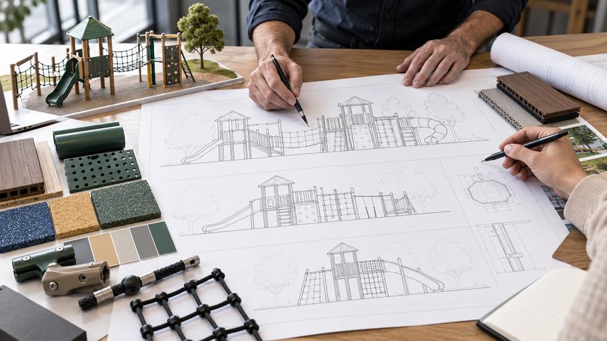 Playground technical drawing review concept