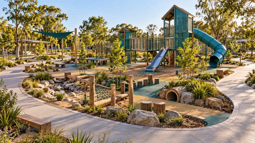 Community playground shared routes concept