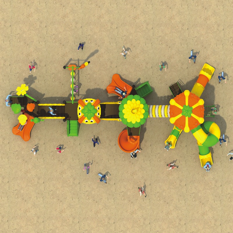 Educational Playground Slide with Forest Theme for Outdoor