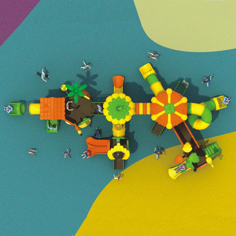 Adventure-Ready Children's Playground Slide with Forest Design