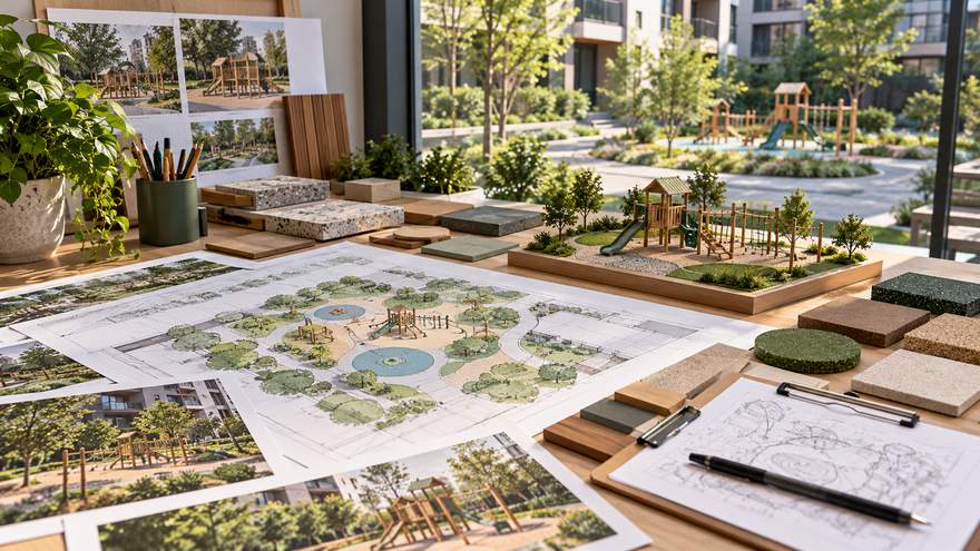 Residential playground procurement and material review concept