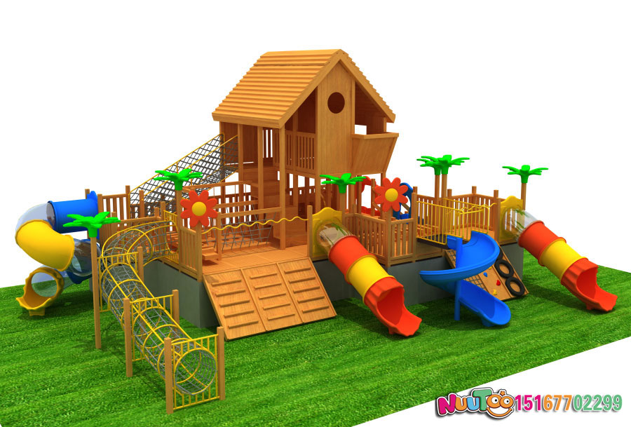 Le Tu non-standard play + wooden combination slide + kindergarten combination slide - (7)