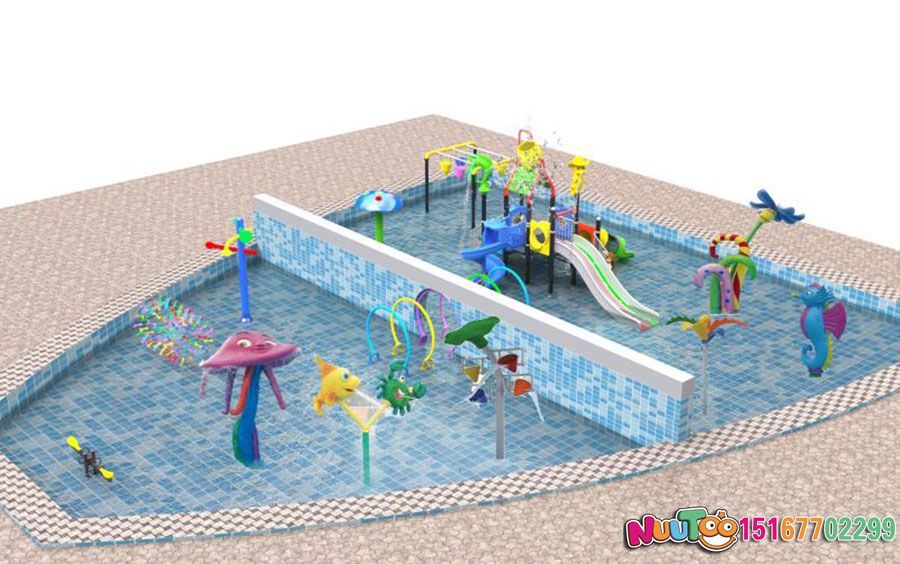 Water slide + children's play equipment + slides - (7)