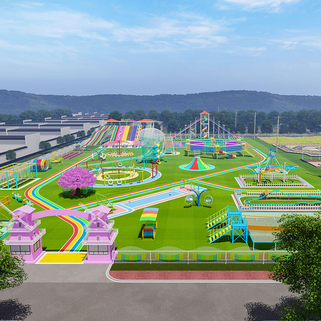 Plastic Outdoor Play Set Children Amusement Park Factory