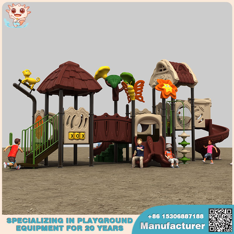 Treehouse Playground Shows Outdoor Playground Equipment Features