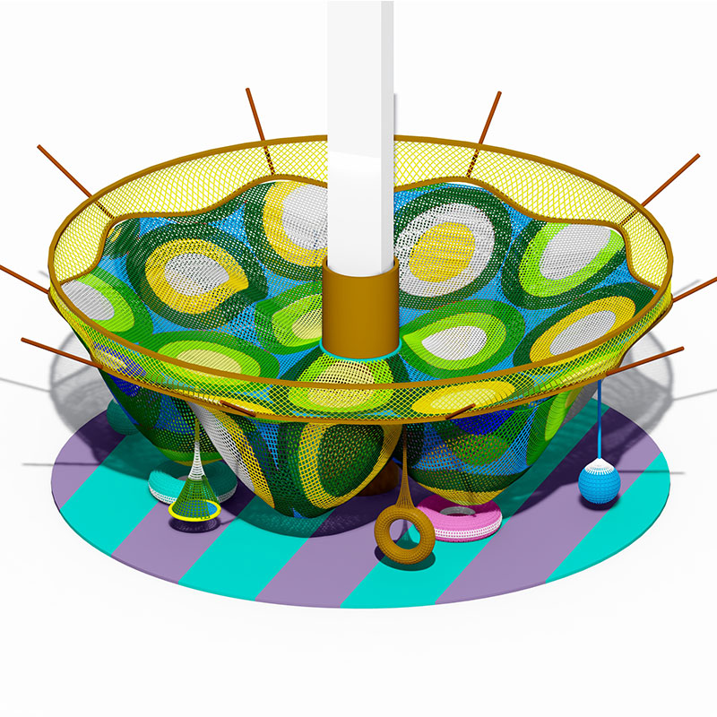 Rope Net Climber Playset with Mini Jumping Area