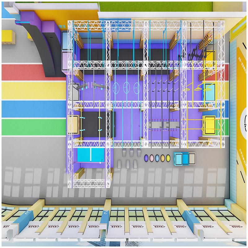 Custom Ninja Warrior Indoor Obstacle Course Training System
