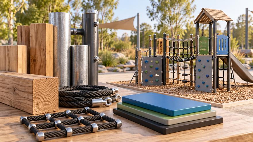 Playground equipment material cost factors concept