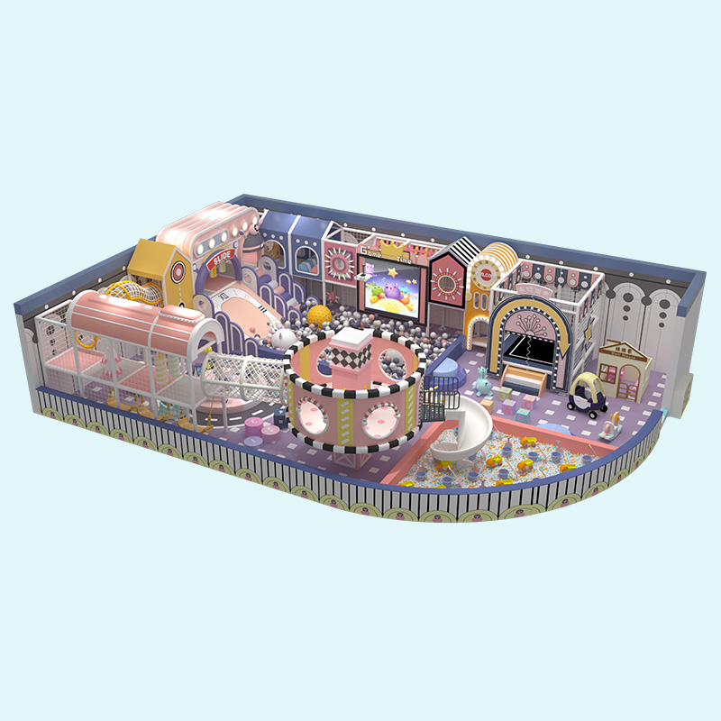 Lighted Macaron Pastel Maze Playground for Mall Kids Zones