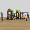 Customizable Outdoor Slide Playground with Thatch Series
