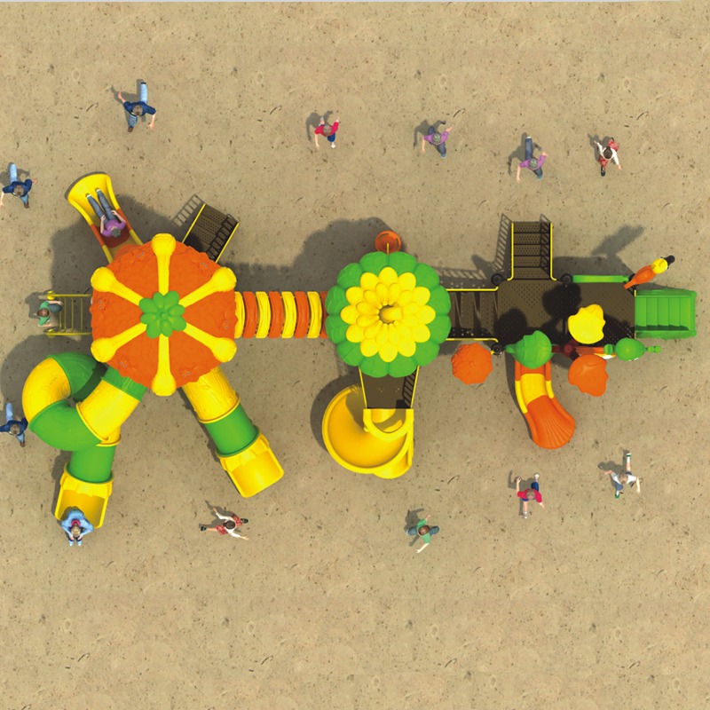 Interactive Outdoor Playground Slide with Forest Fun for Children