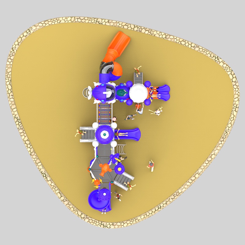 Safe Outdoor Playground Featuring Playground Slide with Rockets