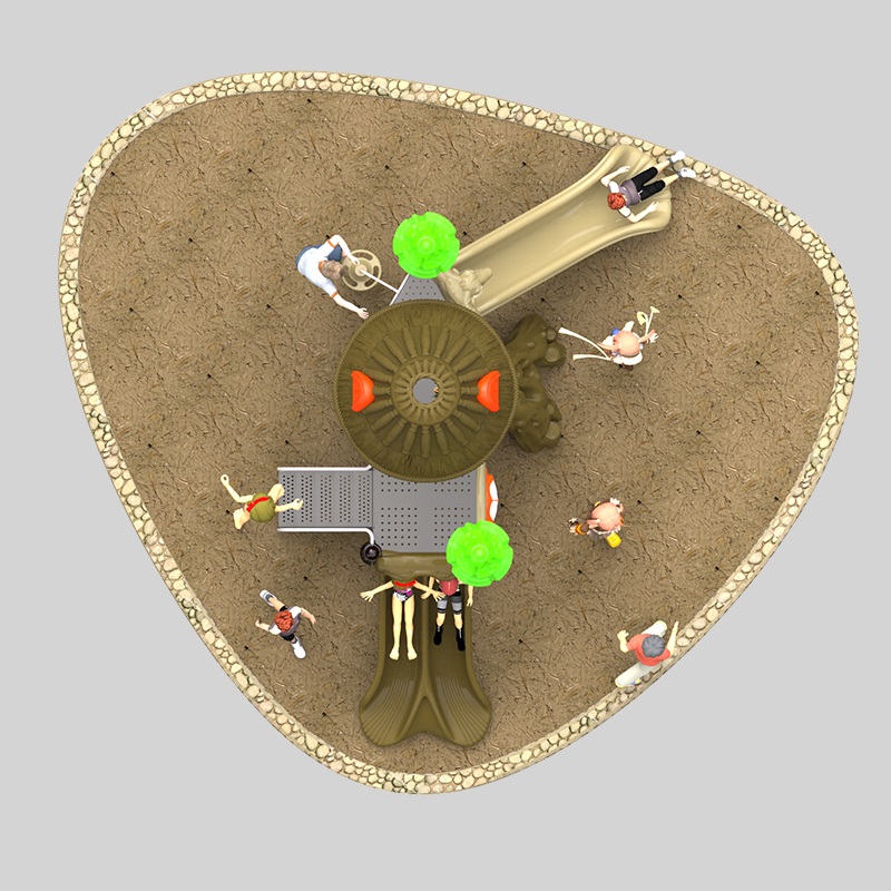 Interactive Outdoor Playground Slide with Climbing Features