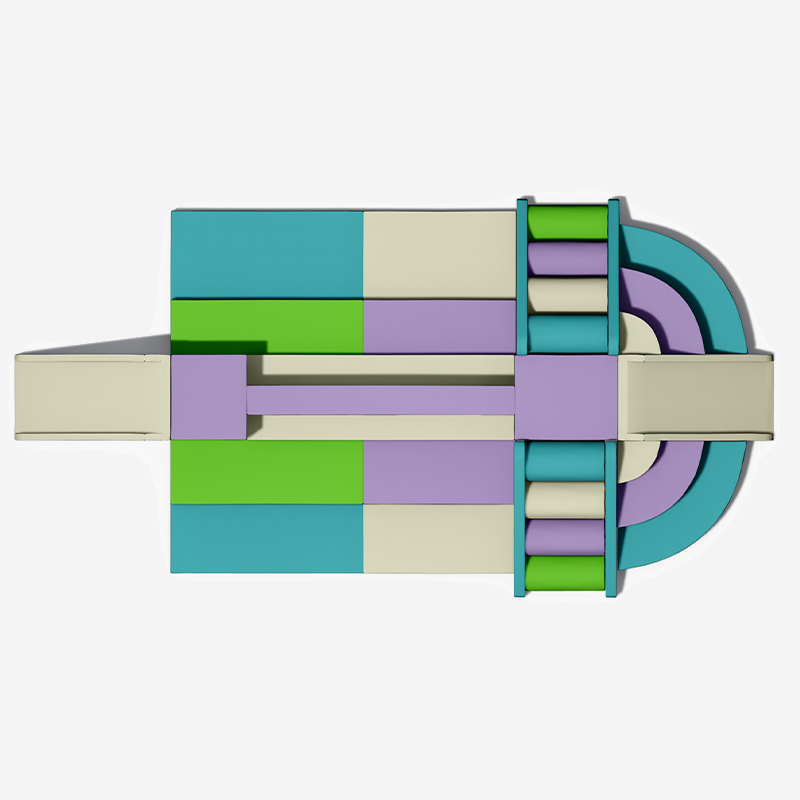 Railed Modular Indoor Soft Play Climber Set 