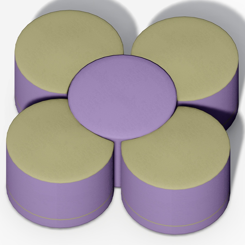 Flower-Shaped Modular Indoor Soft Play Stools 