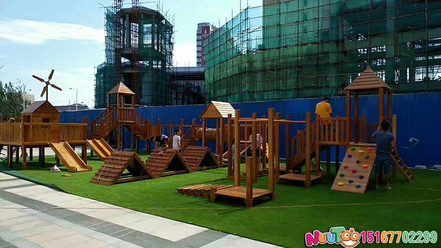 Le Tu non-standard play + wooden slides physical photos + combination slide + swing - (11)