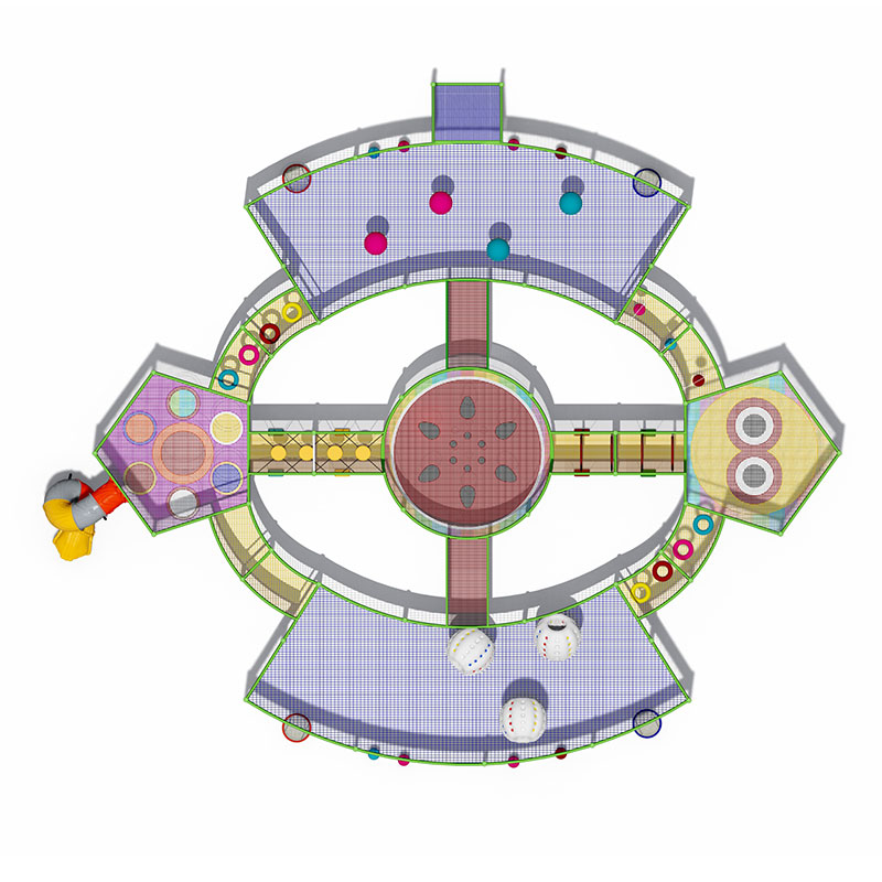 Kids Rope Trampoline and Climbing Wall Set