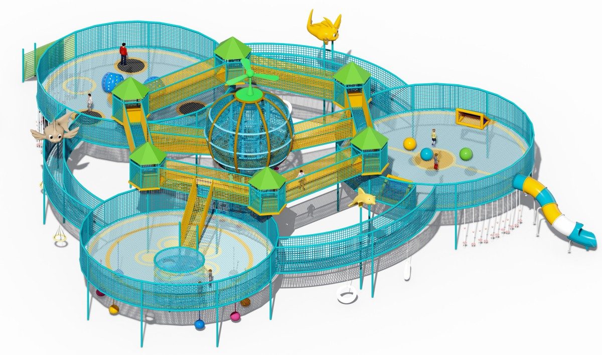 15. Large Rope Playground Structure -4