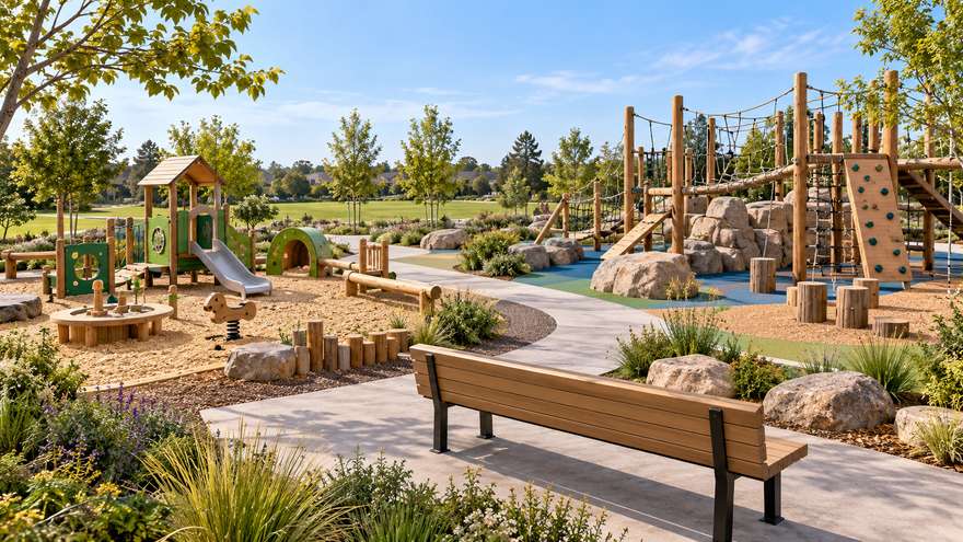 Community playground activity transitions concept