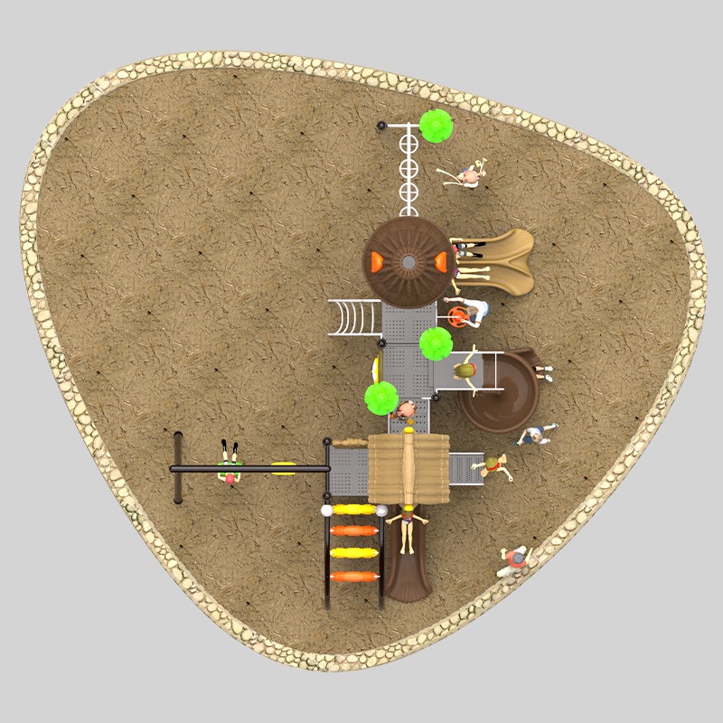 Customizable Outdoor Slide Playground with Thatch Series