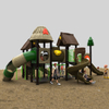 Durable Outdoor Playground Slide with Thatch Roof Design