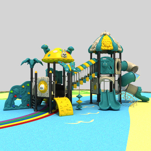 Children's Playground Slide with Forest Elements for Outdoor Fun