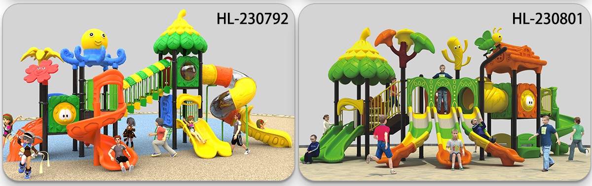 Durable HDPE Plastic Playground Slides (4)