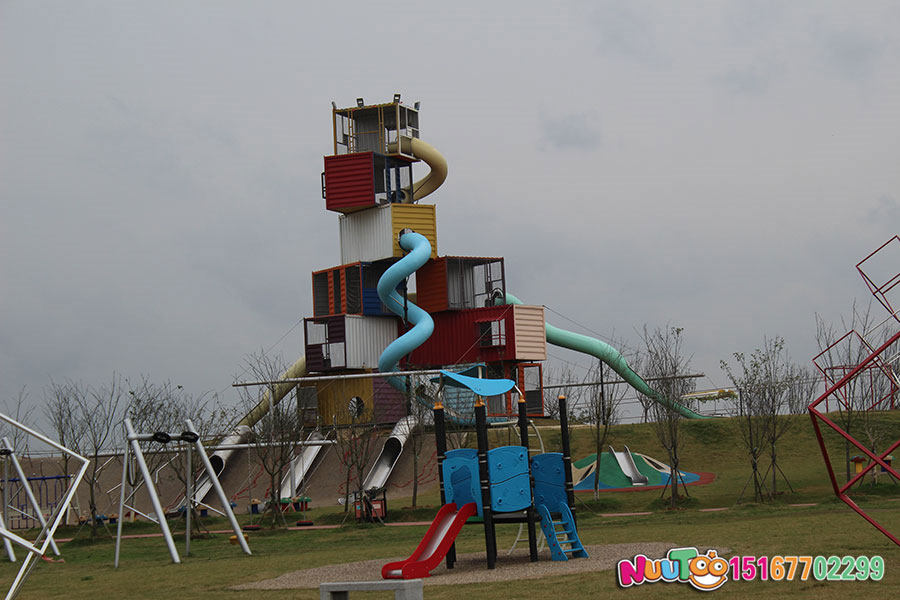 Non-standard amusement + container amusement + children's playground equipment + stainless steel slide (80)