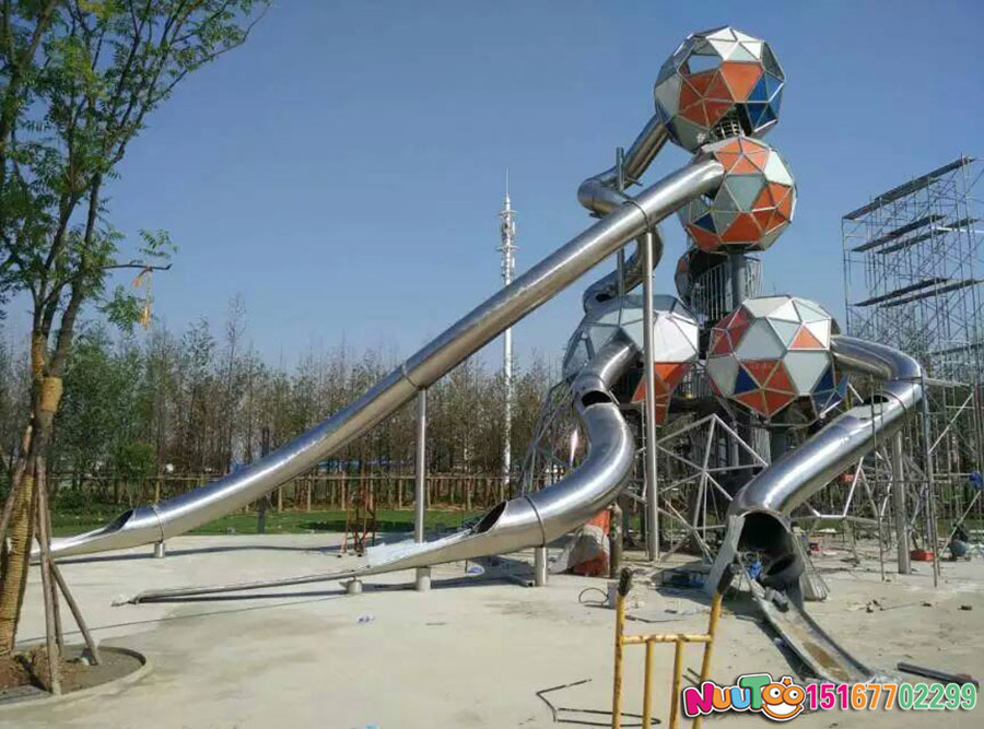 Non-standard amusement + large combination slide Nanjing Vanke stainless steel slide (13)