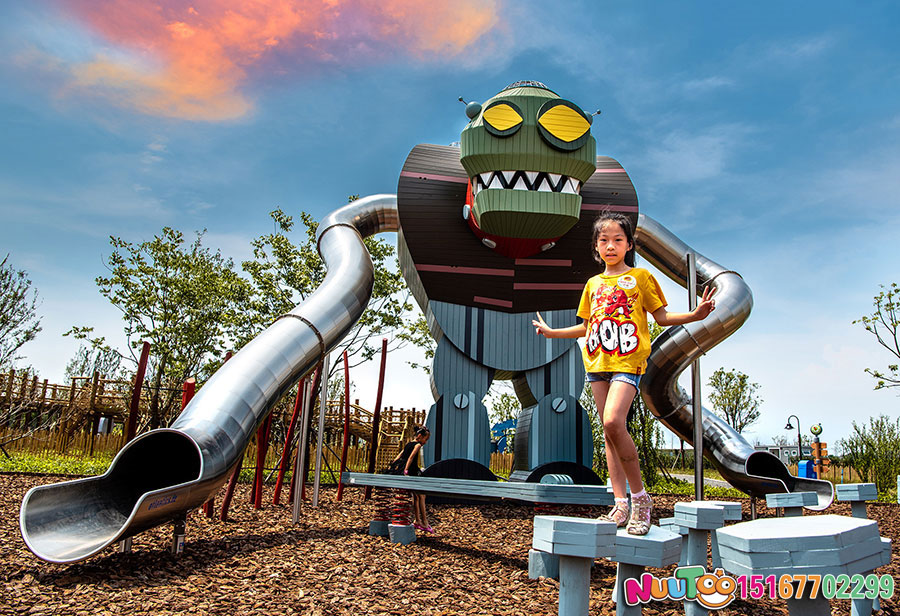 Plant zombie + landscape rides + zombie play equipment + stainless steel non-standard amusement equipment - (1)