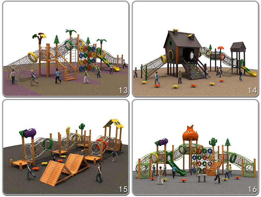 Combination slide + solid wood combination slide + wooden combination slide + no power rides + log combination slide _10