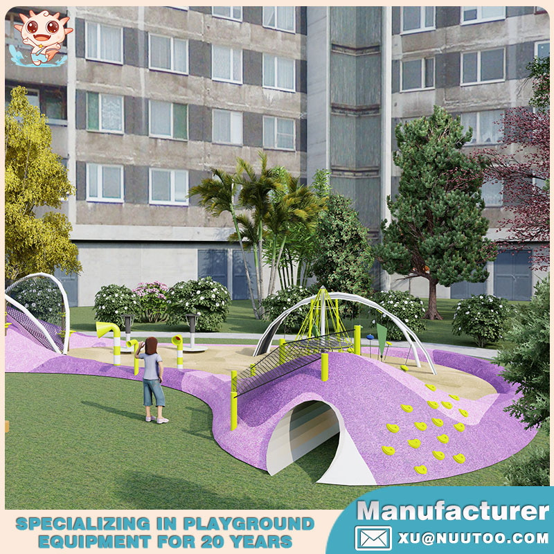 Playground Equipment Manufacturer Create Forest-themed Landscaped Playground