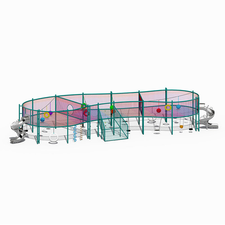 Outdoor Rope Trampoline and Climbing Frame