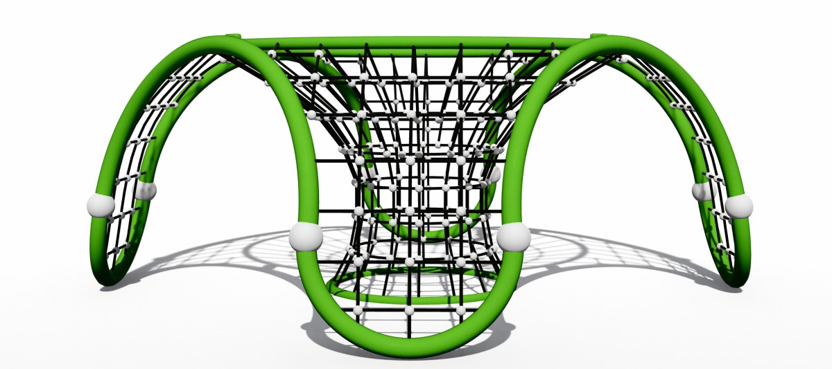 Panoramic display of Kids Play Dome Climber outdoor gym-3