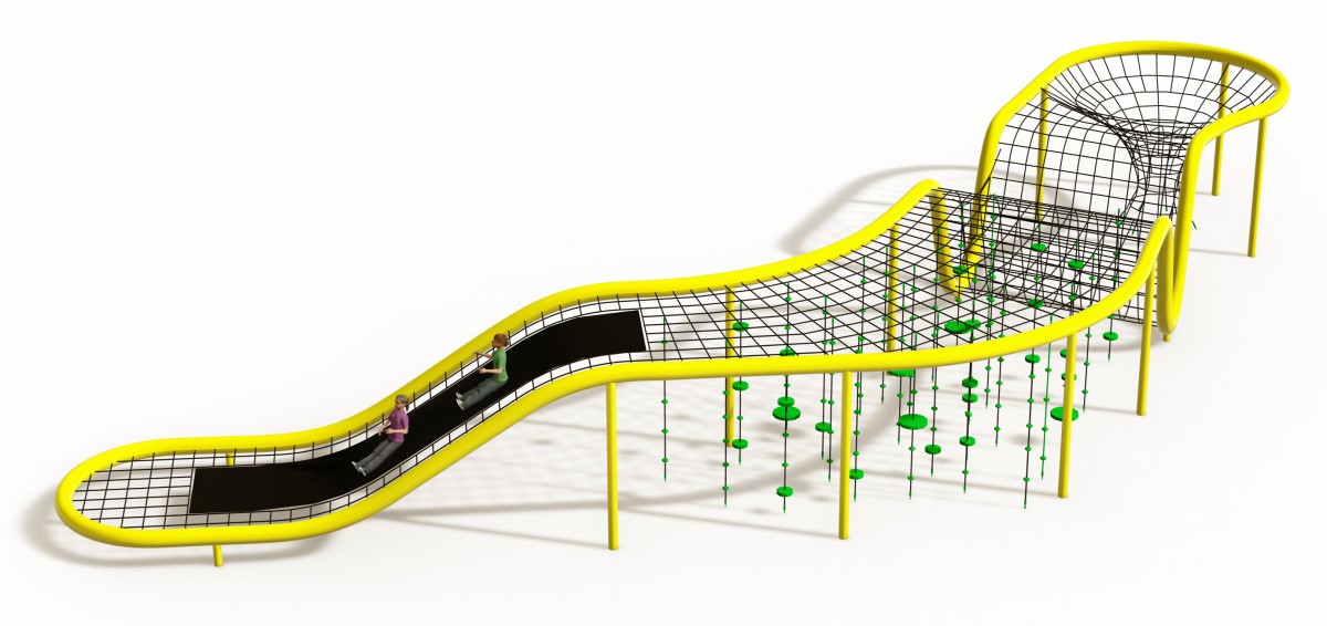 Panoramic display of Outdoor Spider Net Soft Climbing Set-2