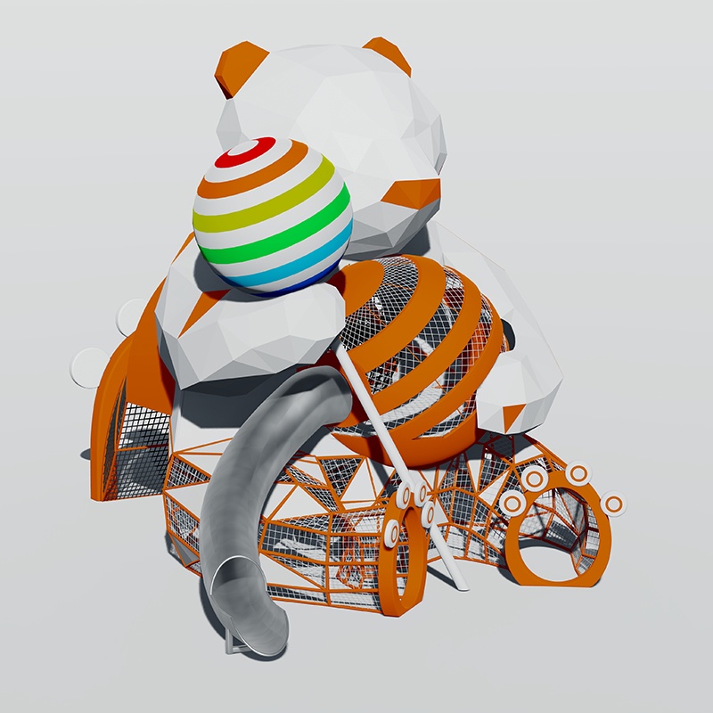 Bear-Themed Slide: Fun Pet Playground Equipment for Parks 