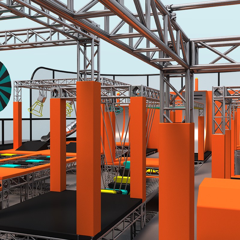 Indoor Sports Park Equipment: Ninja Warrior Brave Obstacle Challenge Set